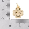 thumbnail image 3 of Rack Plating Brass Micro Pave Clear Cubic Zirconia Charms with Jump Ring Long-Lasting Plated Lead Free & Cadmium Free Four Leaf Clover Real 18K Gold Plated 13.5x11.5x1.5mm Hole: 3mm, 3 of 3
