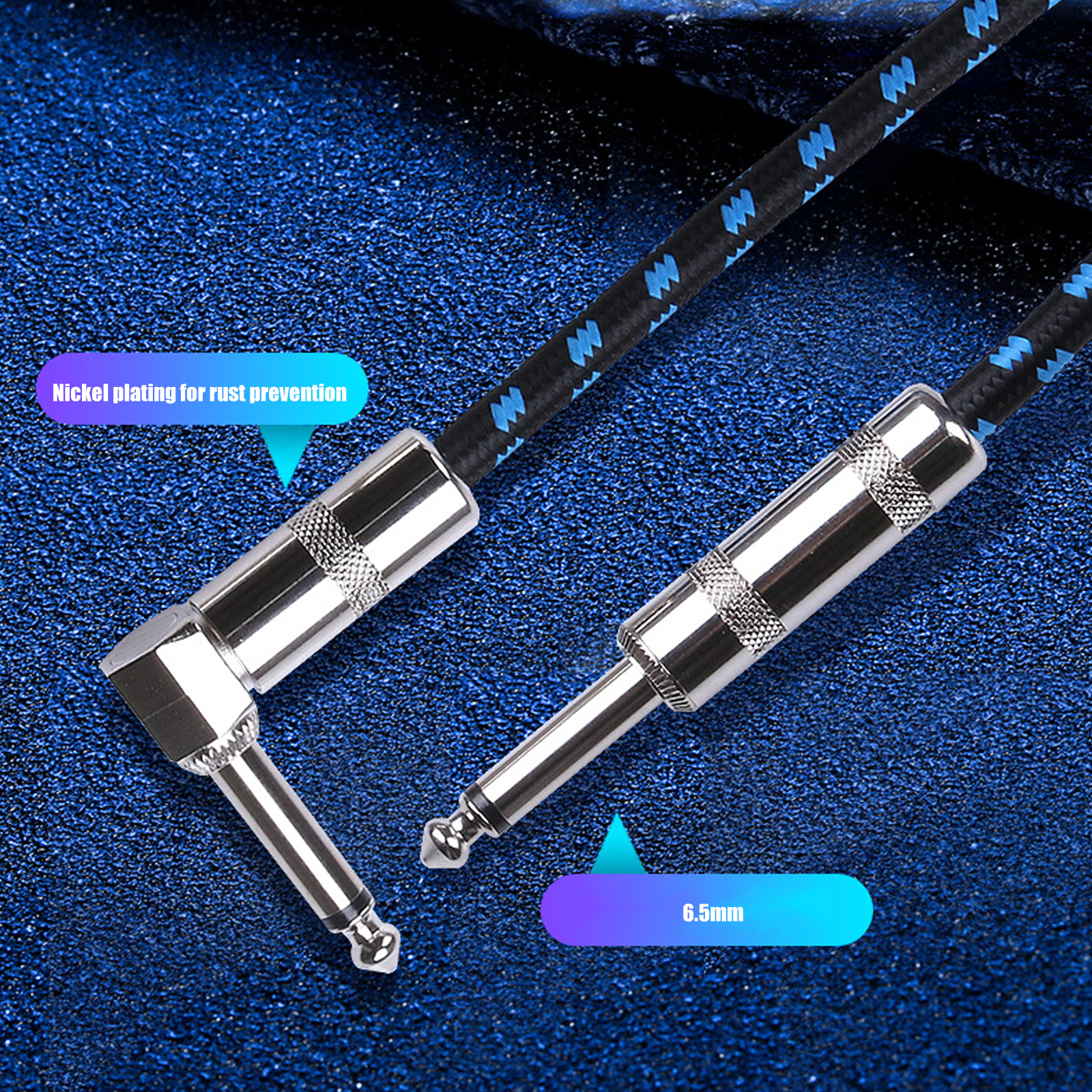 Professional Shieldeds Guitar Cable Right Angled Connectors OxygenFree Coppers Cores Noise Reductions Design