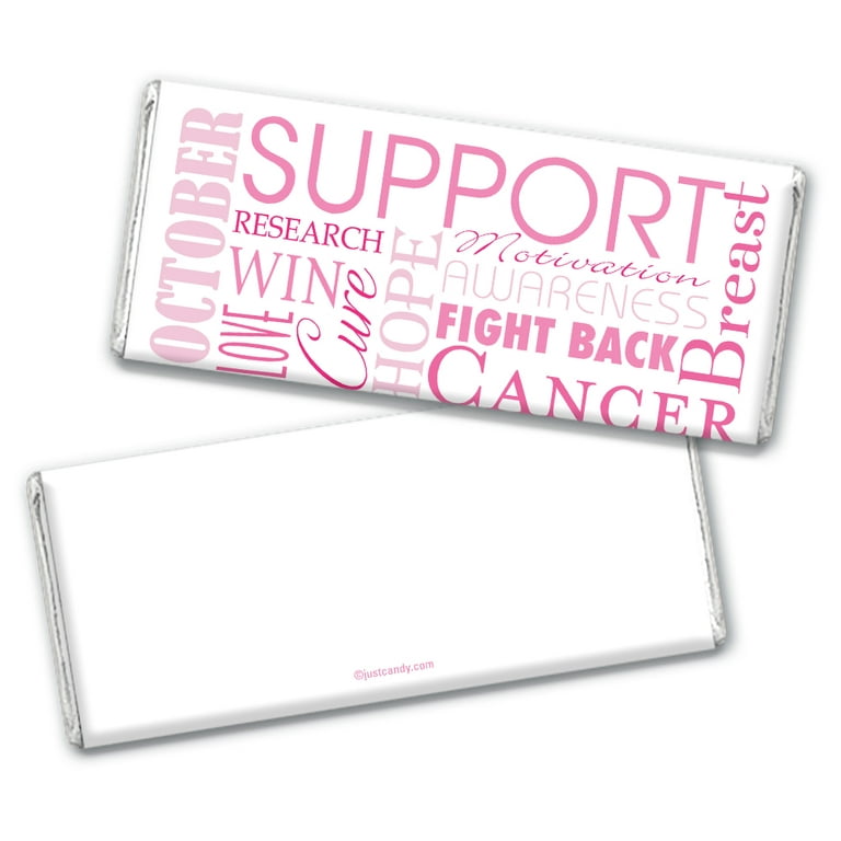 24 Pcs Breast Cancer Awareness M&M's Candy Favor Packs - Milk