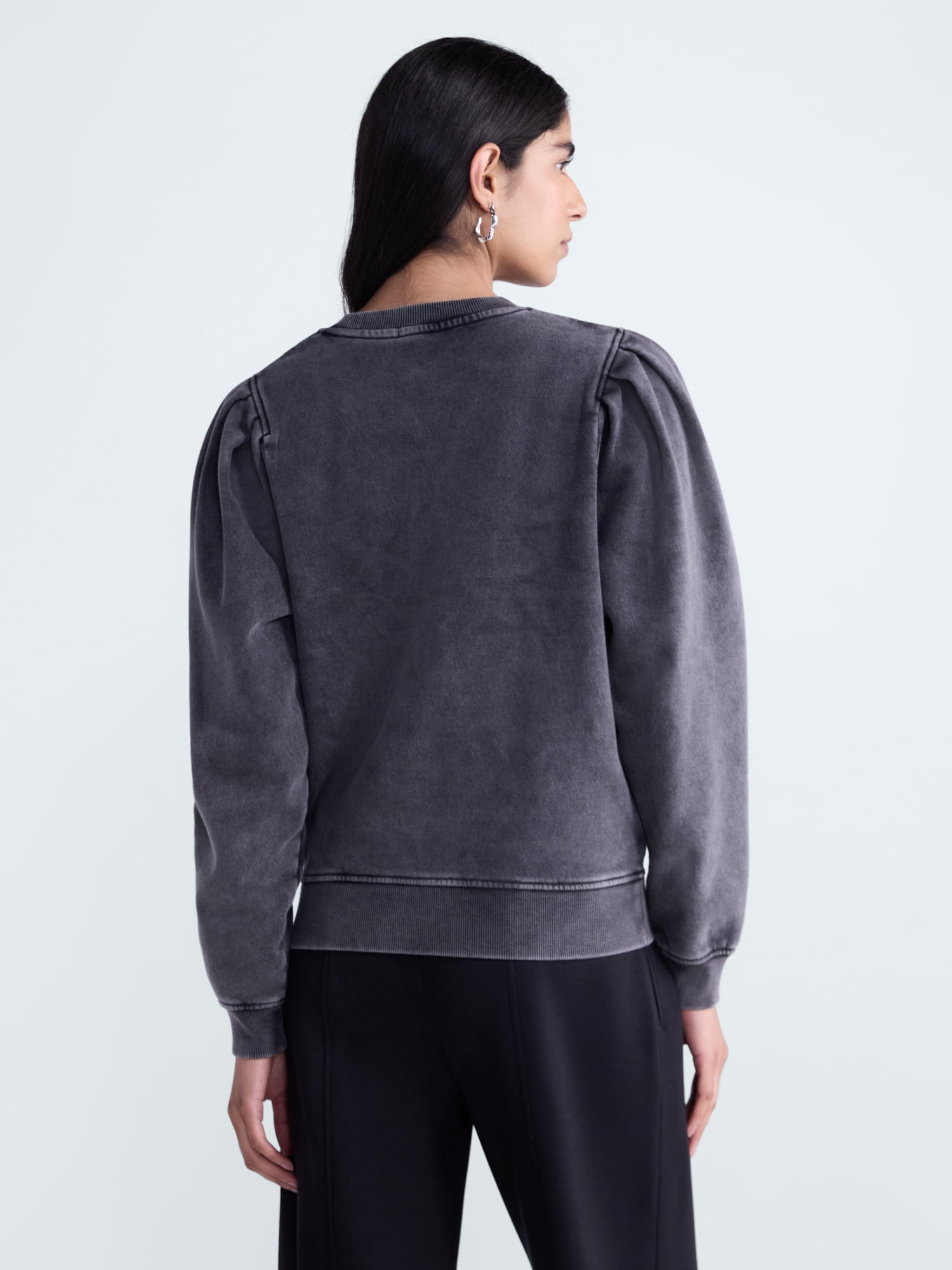 Scoop Women’s and Women's Plus Pleat Shoulder Sweatshirt, Sizes XS-4X