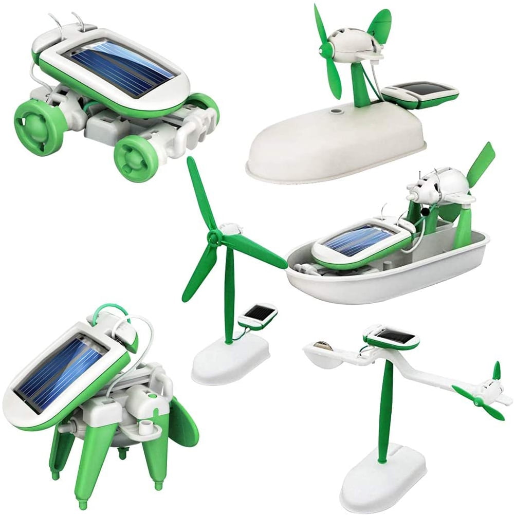6 in 1 Creative DIY Educational Learning Power Solar Robot Kit Kids Toys 
