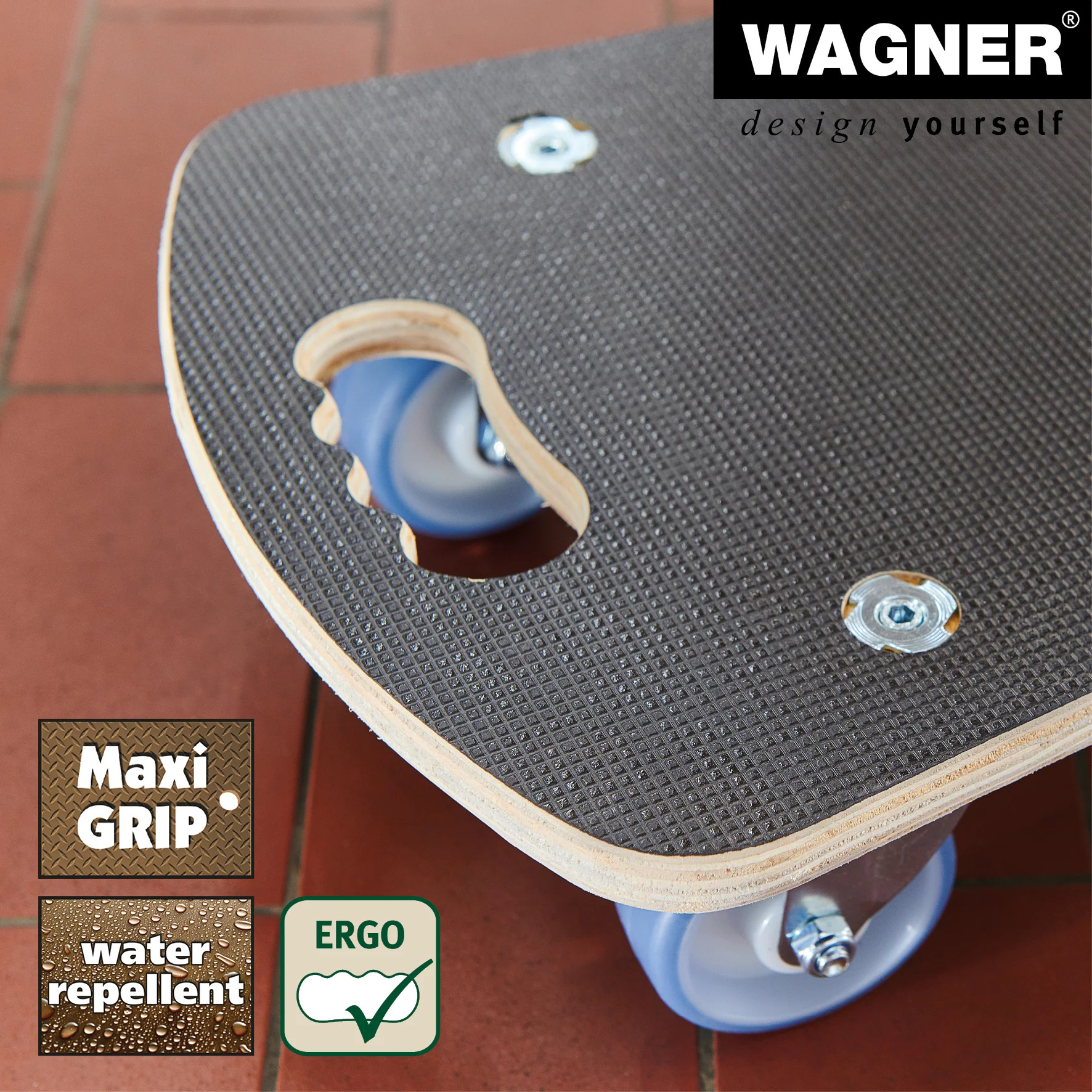 Wagner Design Yourself 64-1342, Black 660 lb Max Weight Wood Dolly, 1 Piece