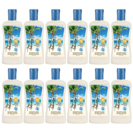 Panama Jack Sunscreen Suntan Lotion - SPF 15, Broad Spectrum UVA/UVB Protection, Reef-Friendly, PABA, Paraben, Gluten & Cruelty Free, Water Resistant (80 Minutes), 6 FL OZ (Pack of 12)