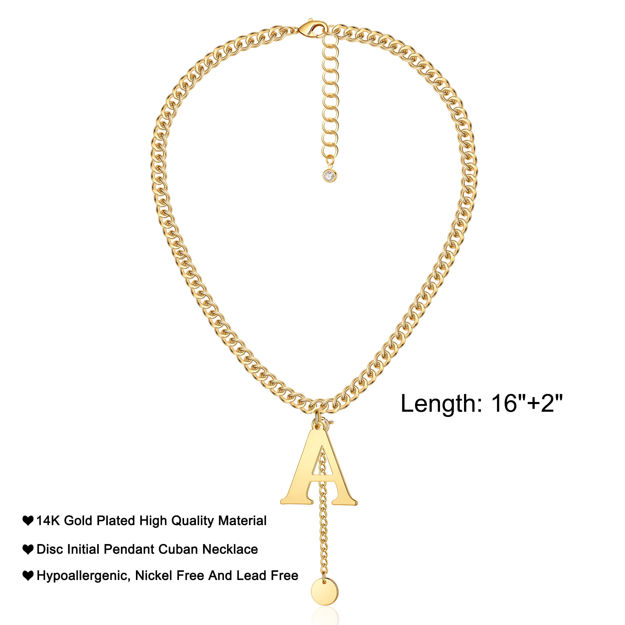 Yoosteel Gold Initial Necklaces for Women Girls 14K Gold Plated Layering Paperclip Link Chain Necklace Personalized M Round Pendant Initial Necklaces