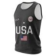 thumbnail image 4 of Domuza Men's 250 Anniversary Usa Shirt American Flag Print Casual Crew Neck Sleeveless T Shirts Summer 2026 Fashion Comfort Relaxed Fit Top Dark Gray 4XL, 4 of 4