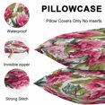 thumbnail image 5 of Throw Pillow Covers 20x20 Inch Set of 2, Pink Floral Waterproof Outdoor Pillow Covers, Watercolor Flowers Leaves Plants Watercolor Decorative Cushion Pillowcases for Couch, Sofa, Bed, Garden, Patio, 5 of 9