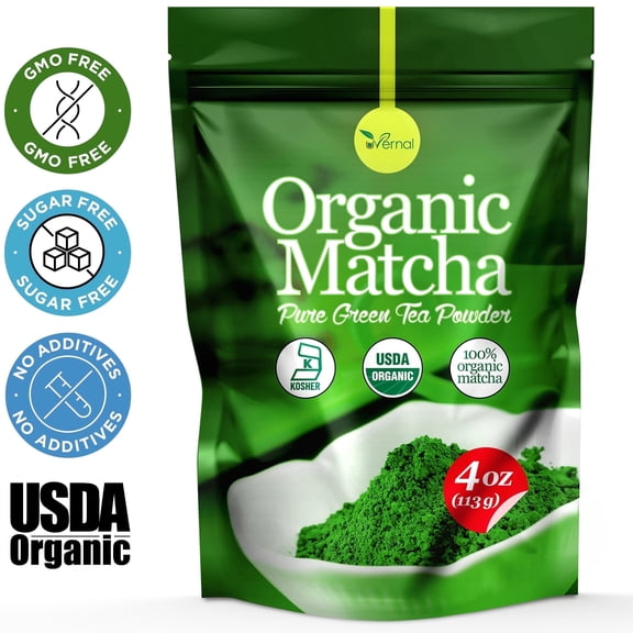 uVernal Organic Matcha Green Tea Powder for Culinary & Drinks, 100% Pure and Easy to Mix, 4 oz