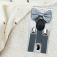 thumbnail image 2 of Tirantes ajustables para niños con pajarita Yinane, Gris Medio, 2 of 8