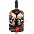thumbnail image 6 of Square 2Pack PU Leather Couple Skulls Cruise Luggage Tag with Privacy Cover and Name ID Tag for Travel Handbags Backpacks Luggage Tags, 6 of 6