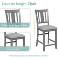 thumbnail image 5 of GZXS Wooden Dinette Set for 4, Modern 5 Piece Dining Room Table Set with Square Table & 4 Slatted Backrest Upholstered Chairs, Counter Height Kitchen Chairs Set for Small Space, Gray, 5 of 9