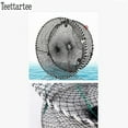thumbnail image 2 of Teettartee Heavy-Duty Folding Crab Cage, Size Diameter=17.7”,Height=7.9”,Round Design with Secure Red Rope Handles, Black Mesh Trap Net for Crabbing, Shrimp,Marine Life,and Beach Fishing, 2 of 10
