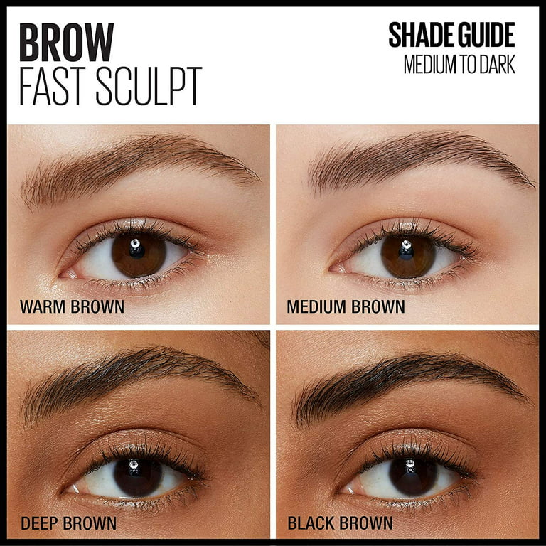 Shapes Oz. Fast Mascara Eyebrow Fl. Maybelline Brow Sculpt, 0.09 Eyebrows, Makeup, Medium Brown,