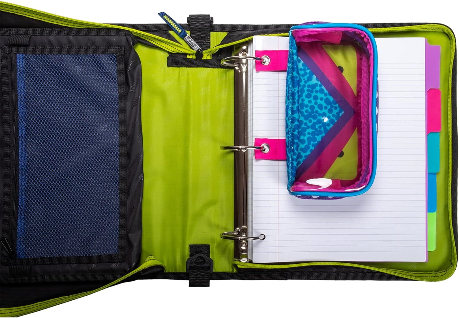 Case-it PLP-150-CLR-ME Monster Eye Clear Window Zipper Pencil Case with Grommets, 2 x 4 x 8.3 Inches, Magenta