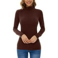 thumbnail image 2 of ZJXFGS Womens Long Sleeve T Shirts Loose Fit Long Sleeve Workout Tops For Women Thermal Long Sleeve Women Womens S Long Sleeve Tops Workout Shirt Jersey Shirts For Women Brown S, 2 of 5