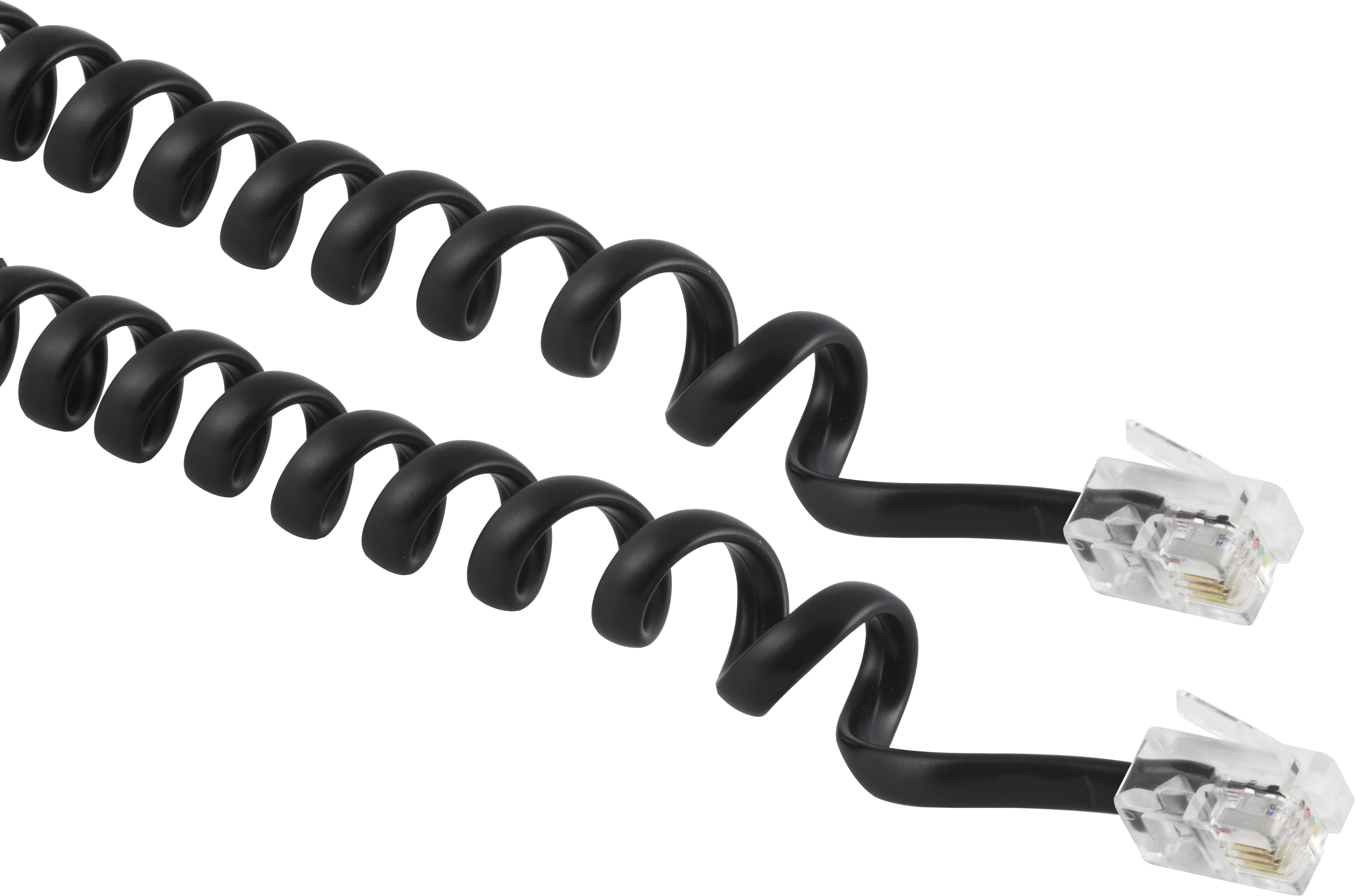 onn Coiled Phone Line Cord for a Landline Phone, 15'