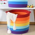 thumbnail image 4 of Ganfancp Colorido Algodón Cuerda Cesta de Almacenamiento Ropa Sucia Cesta Tejida Hogar Sundry Juguetes Dormitorio Cambio Ropa Cesta de Almacenamiento. Ofertas Del Día Sólo En Línea 1 X Cesta de Almac, 4 of 6
