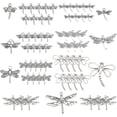 thumbnail image 1 of 1 Caja de dijes de libélula surtidos, dijes de libélulas de estilo tibetano, dije de mariposa de aleación de plata con animal volador e insecto., 1 of 6