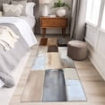 thumbnail image 5 of Abstract Color Block Area&nbsp;Rug 2x6ft Brown Geometric Oil Painting Style Non-Slip&nbsp;Washable Square&nbsp;Rugs Soft Felt Indoor Floor Mat for Bedroom Kitchen Living Room Bathroom, 5 of 9