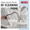 thumbnail image 2 of Delta Arvo 1 Hole Pull Down Bathroom Faucet with Sprayer, Brushed Nickel Single Hole Bathroom Sink Faucet with Pull Out Sprayer for Vanity, Push-Pop Drain, SpotShield Stainless, 2 of 8