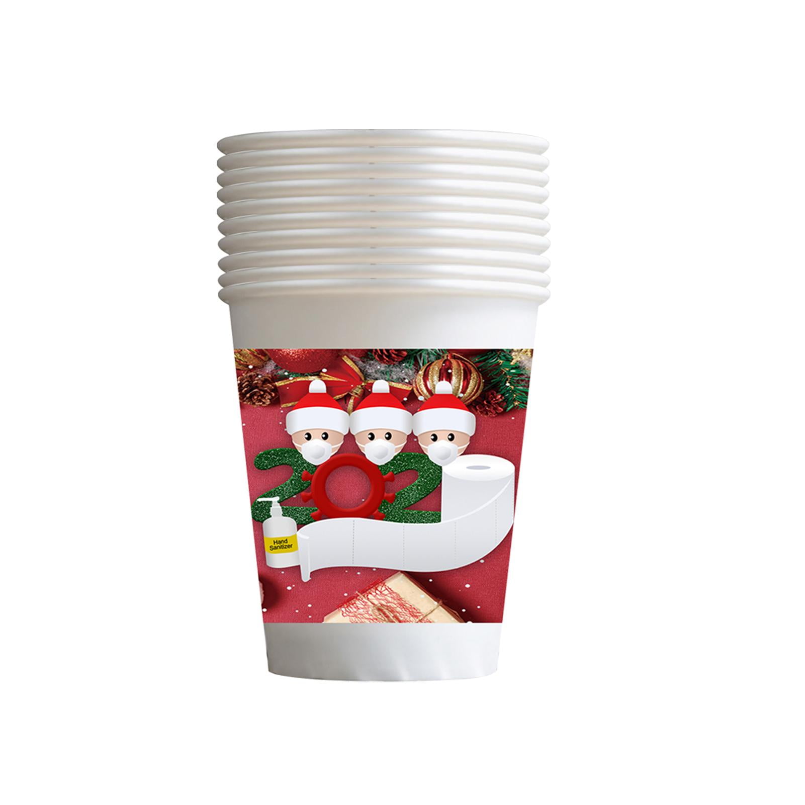 Christmas Paper Cup Set Disposable Leakproof Coffee Cups Walmart Canada