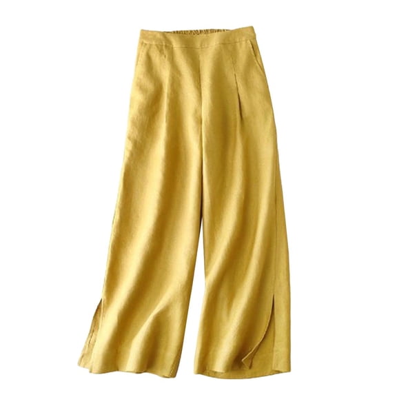 Yanyanz Dress Pants Women, Women's 2025 Spring And Summer Drooping Pants High Waist Loose Slim Casual Pants Straight Leg Casual Pants, Wide Leg Pants Woman, Palazzo Pants for Women Yellow 3XL