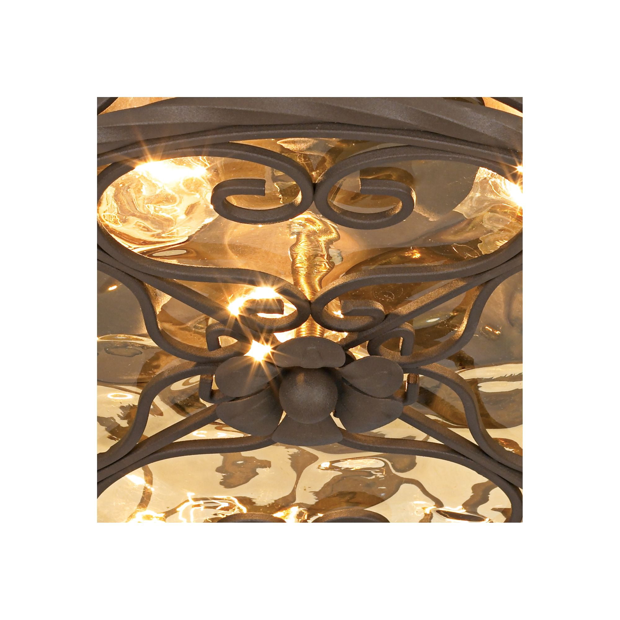 John Timberland Casa Seville Rustic Farmhouse Flush Mount Outdoor Ceiling Light Fixture Dark Walnut 4 1/2" Champagne Water Glass for Post Exterior