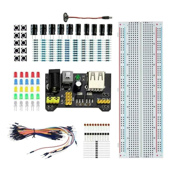 Componentes Electrónicos Duraderos de Tablero de Pruebas Condensador Electrolítico de Transistor NPN de 2,1 Mm a PP3 Zulema alambre para protoboard