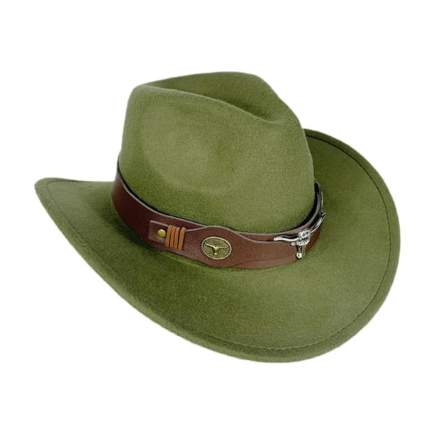 Sombrero de vaquero Sombrero para el sol cómodo e informal para acampar al aire libre Disfraz de vacaciones de invierno Verde
