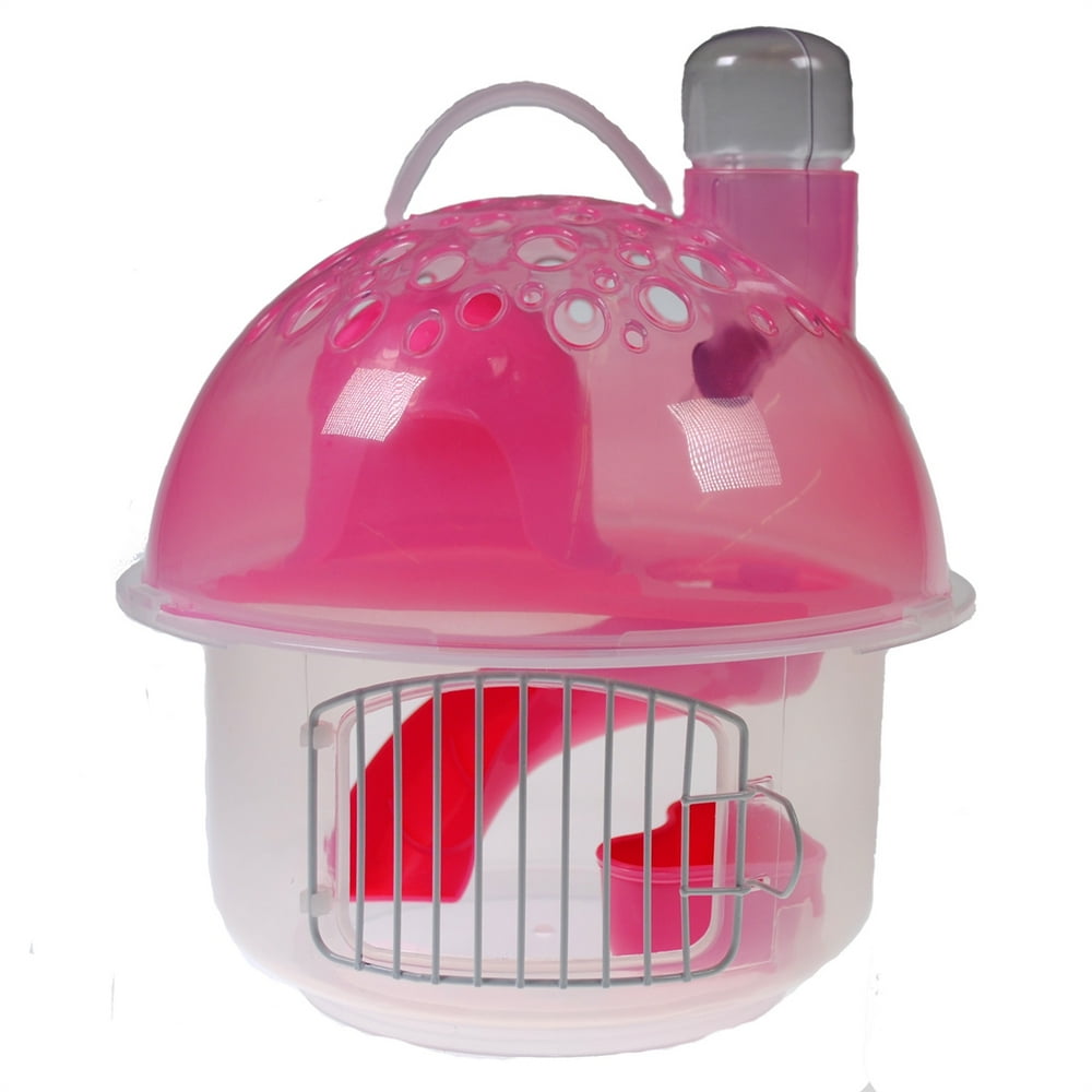 2Tier Portable Mushroom Hamster Cage Pink