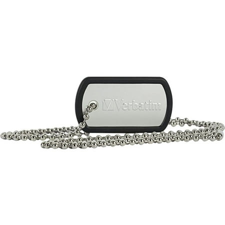 Verbatim 16gb Dog Tag Usb Flash Drive - Black - 16 Gb - Black - 1 Pack - Water Resistant, Dust Proof (98671)
