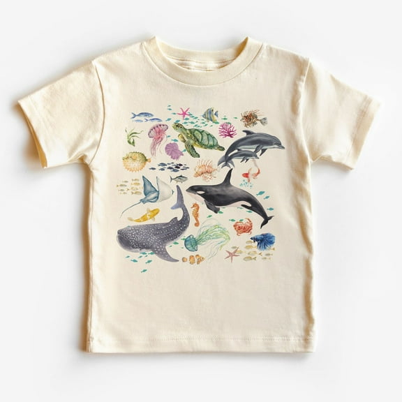 Under The Sea Toddler Shirt Cute Ocean Creatures Children'S Clothing Boho Kids & Youth Shirts TODDLER SHORT SLEEVE TEE BELLA CANVAS 3001T