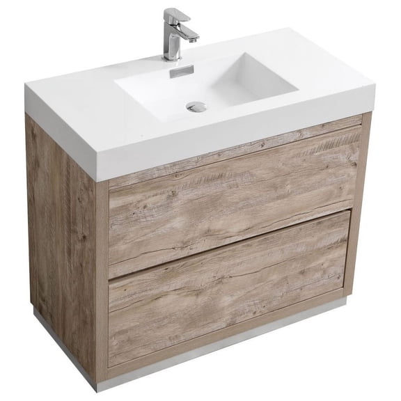 Bliss 40" Nature Wood Free Standing Modern Bathroom Vanity