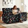 thumbnail image 4 of Xoenoiee Christmas Bulb Snowflake Print Couch Cover 6-Piece Washable Recliner Slipcovers with Pockets Spandex Fabric Furniture Protector Christmas Decoration for 2-Seater Recliner Sofa, 4 of 6