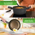 thumbnail image 3 of 12-Piece Nonstick Kitchen Cookware Set - PFOA/PFOS-Free Heat Resistant Lacquer Kitchen Ware Pots Pan Set Light Gray/Blue - Saucepot, Pans, Cooking Pot Oven Pot, Lid, Utensils, 3 of 5