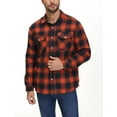 thumbnail image 2 of TACVASEN Men's Flannel Shirt Jacket Warm Fleece Plaid Jacket Cotton Winter Coats Orange 2XL, 2 of 6