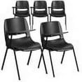 thumbnail image 2 of Flash Furniture HERCULES 5 Pack Black Ergonomic Shell Chair with Right Handed Flip-Up Tablet Arm, 2 of 14