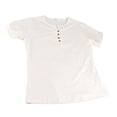thumbnail image 1 of Camiseta de verano de manga corta con botones y escote en V Nikou blanca 3XL, 1 of 12