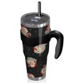 thumbnail image 2 of 40oz Tumbler,Black Christmas Santa Pattern Insulated Tumblers with Removable Handle,Stainless Steel Double Vacuum Coffee Tumbler Cup with Straw for Home,Office,Travel,Party, 2 of 5