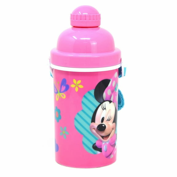 12oz Water Bottle Disney Minnie Mouse Kids Canteen with Pop Up Lid