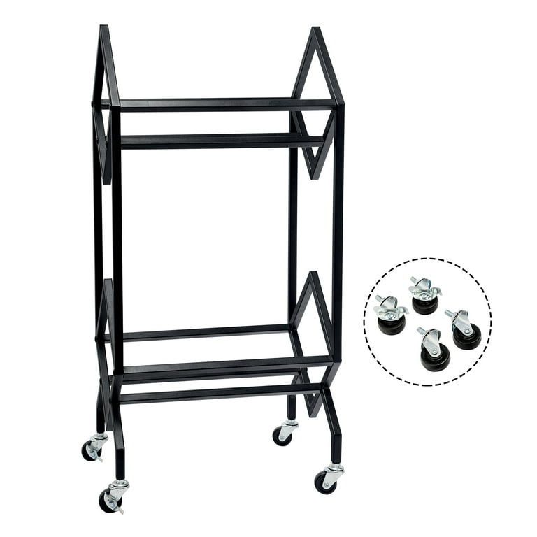 JORDFY 2-Tier Vinyl Record Storage Rack, Curved Black Metal Display Stand  with Dividers, Baffle Protection Record Holder - Storage Up to 180 LP