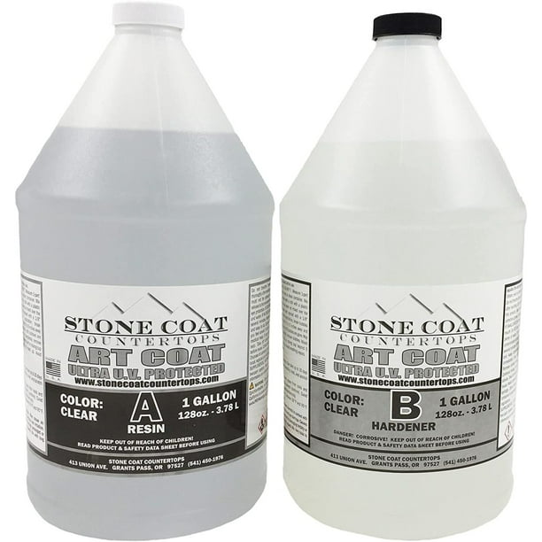 Art Coat 2 Gallon Epoxy Kit (Stone Coat Countertops) Colorable DIY Art ...