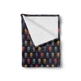 thumbnail image 2 of Pixel Art Soft Flannel Fleece Throw Blanket, Skull with Bones Pirate Inspired Colorful Motifs on a Dark Toned Backdrop, Cozy Plush for Indoor and Outdoor Use, 50" x 70", Multicolor, by Ambesonne, 2 of 5