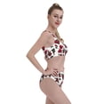 thumbnail image 4 of Haiem Rose Flowers Women's High Waisted Bikini Set Two Piece Bathing Suits High Cut Bikini Cut Out Swimsuits Scoop Neck Swimsuit-Medium, 4 of 8