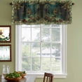 thumbnail image 3 of 2 Pack Valances for Window, Forest Short Curtains for Kitchen Bedroom Living Room, Spring Oil Painting Country Cabin Trees Flower Rod Pocket Small Window Treatment Valance Drapes 42 x 12 Inch, 3 of 8