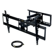 MegaMounts Full Motion Articulated Tilt and Swivel Television Mount for 37" to 90" Screens with Bubble Level and HDMI Cable
