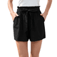 thumbnail image 3 of Pantalones Cortos Casuales de Verano para Mujer con Lazo y Cintura Anudada y Bolsillos. Negro L, 3 of 7