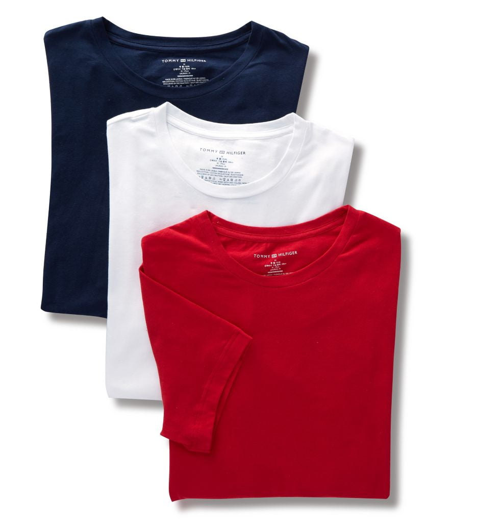 tommy hilfiger mens crew neck t shirt 4 pack