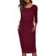 thumbnail image 1 of Vestido de tubo de oficina informal con cuello redondo y manga 3/4 para mujer Ormromra  WMZL-2295-18, 1 of 5