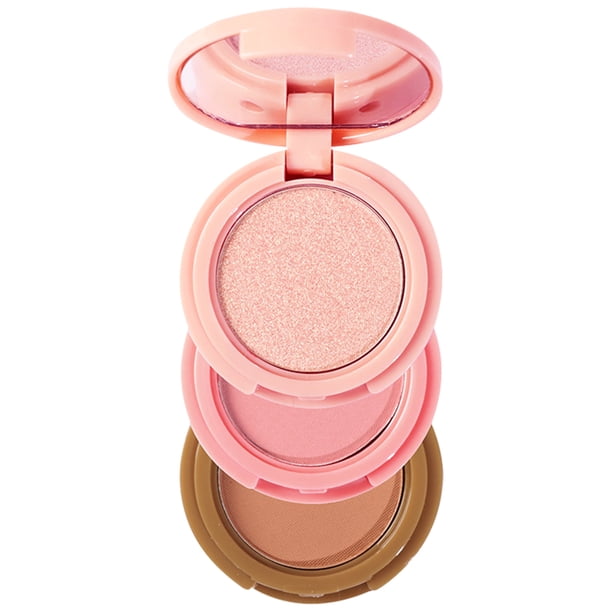 Paleta De Contorno De Resaltado De Rubor 3 en 1 Fashion Makeup Plate Blush Highlight Contour Palette para mujeres y niñas