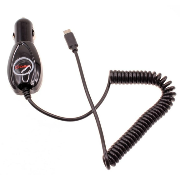 Type-C 15W Car Charger for Samsung Galaxy XCover6 Pro Phone - Power Adapter DC Socket USB-C Coiled A3L Compatible With Galaxy XCover6 Pro Model